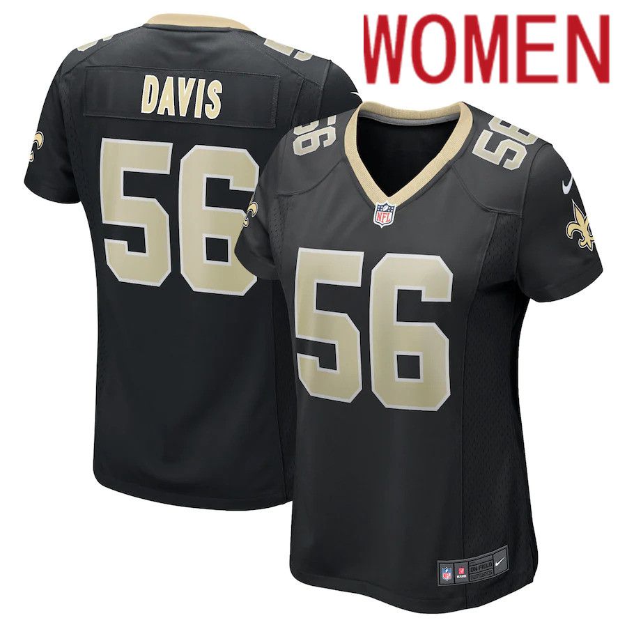 Women New Orleans Saints 56 Demario Davis Black Nike Game NFL Jersey